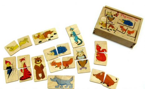 Дерев'яна гра Пазли для дітей від 2х років "Половинки. Лісові тварини" 90017 Розумний лис