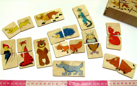 Дерев'яна гра Пазли для дітей від 2х років "Половинки. Лісові тварини" 90017 Розумний лис