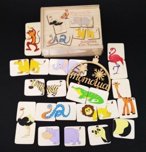 Дерев'яна гра Пазли для дітей від 2х років "Половинки. Світ тварин" 90018 Розумний лис