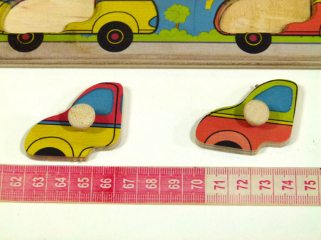 Дерев'яна іграшка Дощечка вкладки Машинки Підбери дверцята 90028 Розумний лис