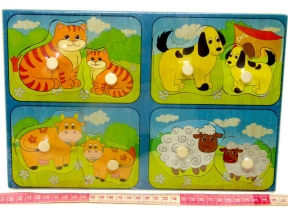 Деревянная игрушка Досточка вкладки Найди Маму 90031 Розумний лис