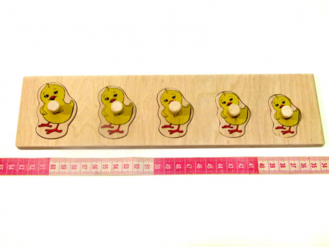 Дерев'яна іграшка Дощечка вкладки Більше Менше "Курча" 90038 Розумний лис