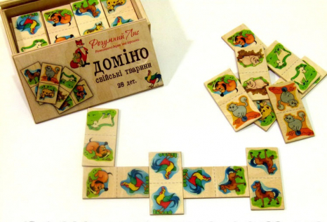 Деревянная игрушка Домино Домашние животные 90039 Розумний лис