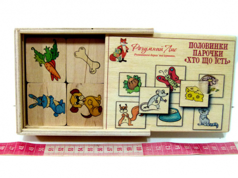 Деревянные половинки - ассоциации Кто что ест 90043 Розумний лис