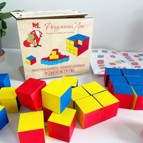 Дерев'яна гра за методикою Нікітіних Унікуб 90047 Розумний лис (кубики Нікітіна)