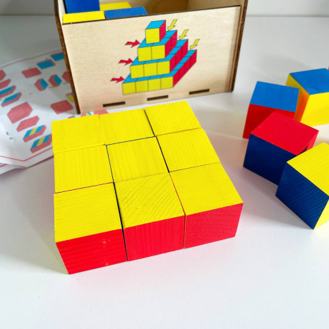 Дерев'яна гра за методикою Нікітіних Унікуб 90047 Розумний лис (кубики Нікітіна)