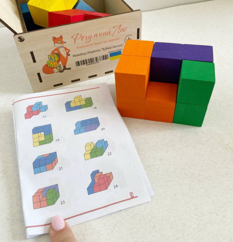 Дерев'яна гра за методикою Нікітіних Кубики для всіх 90048 Розумний лис (кубики Нікітіна)