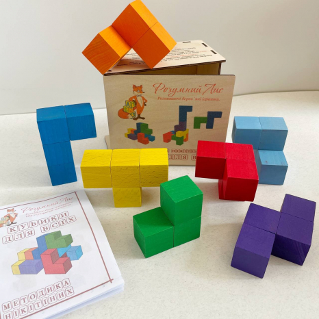 Дерев'яна гра за методикою Нікітіних Кубики для всіх 90048 Розумний лис (кубики Нікітіна)