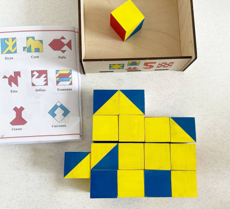 Дерев'яна гра за методикою Нікітіних Склади Візерунок 90050 Розумний лис (кубики Нікітіна)