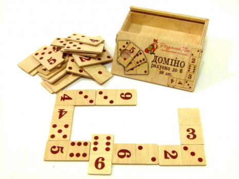 Дерев'яна іграшка Доміно Рахунок до 6-ти 90051 Розумний лис