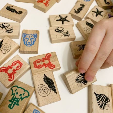 Дерев'яна настільна гра "Дитячий Маджонг" 900552 49 деталей Igroteco