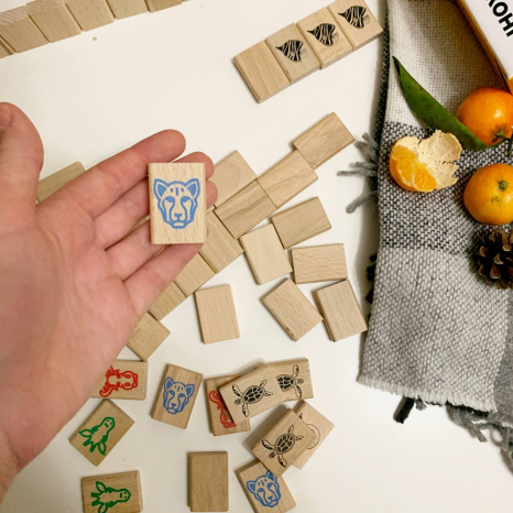 Дерев'яна настільна гра "Дитячий Маджонг" 900552 49 деталей Igroteco