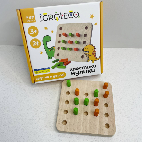 Дерев'яна гра "Хрестики-нулики" Ігротеко  900576