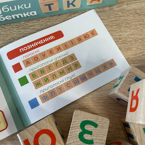 Дерев'яні кубики "Українська Абетка" Igroteco 900699