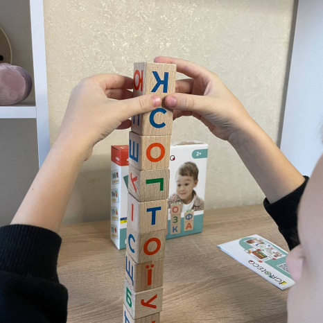 Дерев'яні кубики "Українська Абетка" Igroteco 900699