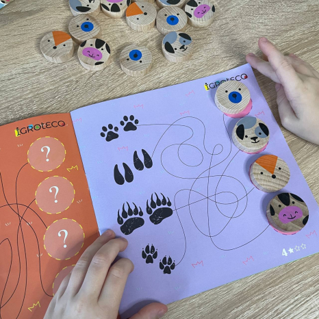 Дерев'яна гра-логіка "Судоку Тварини" 16 елементів Igtoteco 900705