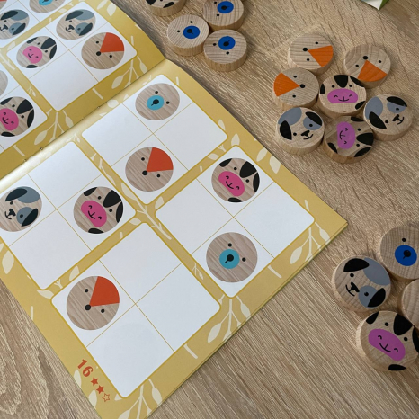 Дерев'яна гра-логіка "Судоку Тварини" 16 елементів Igtoteco 900705