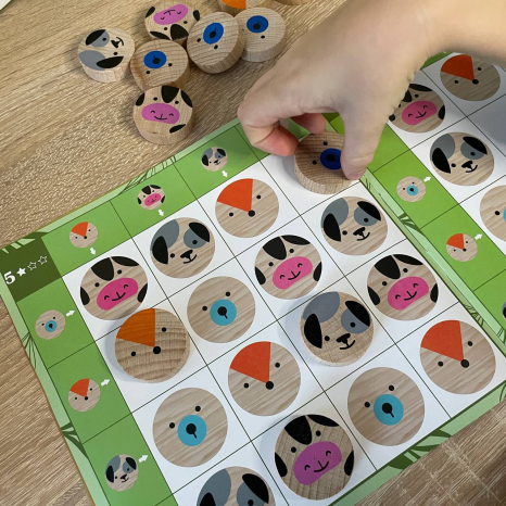 Дерев'яна гра-логіка "Судоку Тварини" 16 елементів Igtoteco 900705