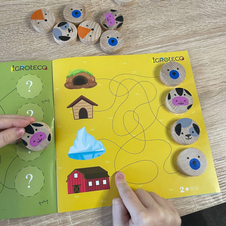 Дерев'яна гра-логіка "Судоку Тварини" 16 елементів Igtoteco 900705