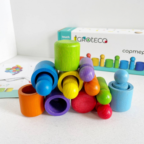 Деревянный сортер с человечками "Радуга" Igroteco