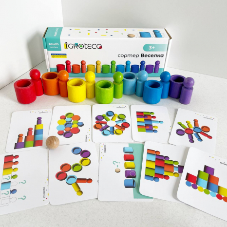 Деревянный сортер с человечками "Радуга" Igroteco