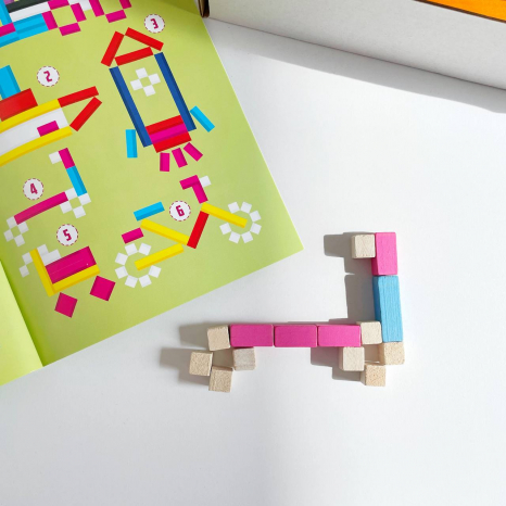 Дерев'яні рахункові палички Кюїзенера в коробці з завданнями, 90080 Розумний Лис