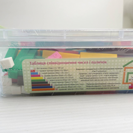 Палочки Кюизенера  в коробке (большой набор - 250 шт), 90082 Розумний Лис