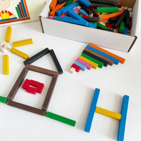 Дерев'яні рахункові палички Кюїзенера в коробці (великий набір - 250 шт), 90082 Розумний Лис