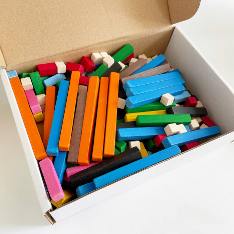 Дерев'яні рахункові палички Кюїзенера в коробці (великий набір - 250 шт), 90082 Розумний Лис