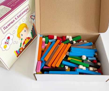 Дерев'яні рахункові палички Кюїзенера в коробці (великий набір - 250 шт), 90082 Розумний Лис