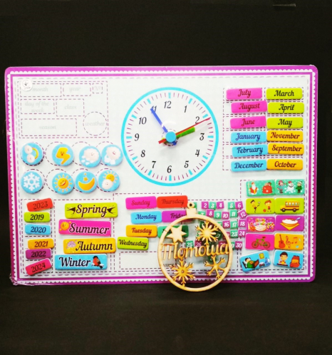 Магнітний годинник - календар англійський Розумний Лис