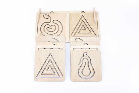 Дерев'яні лінійки - трафарети Дві руки 1 рівень, межпівкульна дошка 90103, Розумний Лис