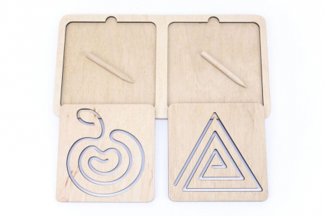 Дерев'яні лінійки - трафарети Дві руки 1 рівень, межпівкульна дошка 90103, Розумний Лис