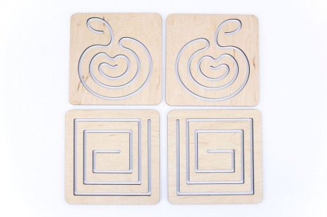 Дерев'яні лінійки - трафарети Дві руки 1 рівень, межпівкульна дошка 90103, Розумний Лис