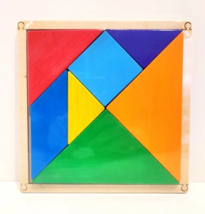 Деревянная игра - головоломка Танграм (средний) 19х19, 90110 Розумний Лис