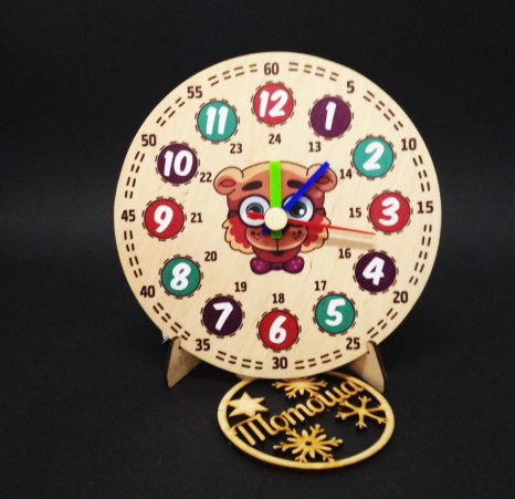Деревянные обучающие часы на подставке Мишка 90121 Розумний лис