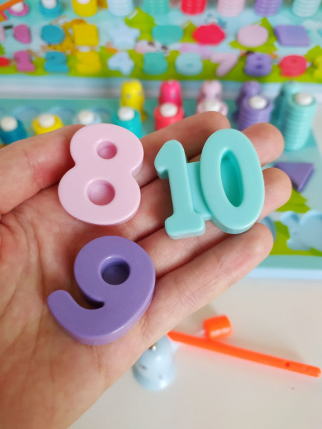 Навчальна математична дошка мультифункціональна (магнітна риболовля, цифри, сортер), Fun Game, 90135