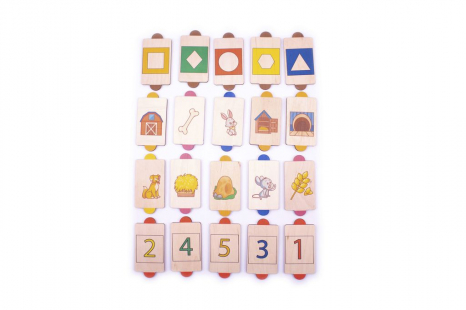 Дерев'яна гра з резиночками Будиночки Веселі асоціації 90141 Розумний лис