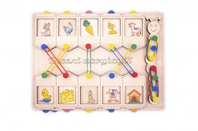 Деревянная игра с резиночками Домики Веселые ассоциации 90141 Розумний лис