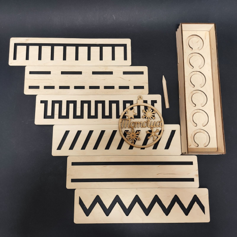 Деревянные линейки - трафареты для подготовки руки для письма, 90142 Розумний Лис (7 трафаретов)