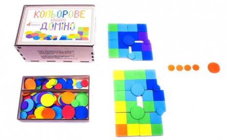 Дерев'яна гра Кольорове квадро доміно 90147 Розумний лис