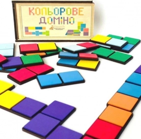 Деревянная игра Цветное домино 90148 Розумний лис 