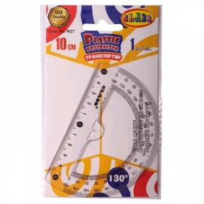 Транспортир CLASS 9027 пластиковый, прозрачный 180 градусов * 100мм