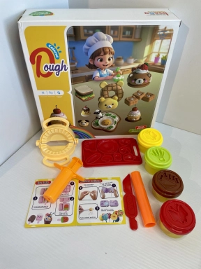 Тесто для лепки (экструдер, 4 цвета теста, фигурные формы)