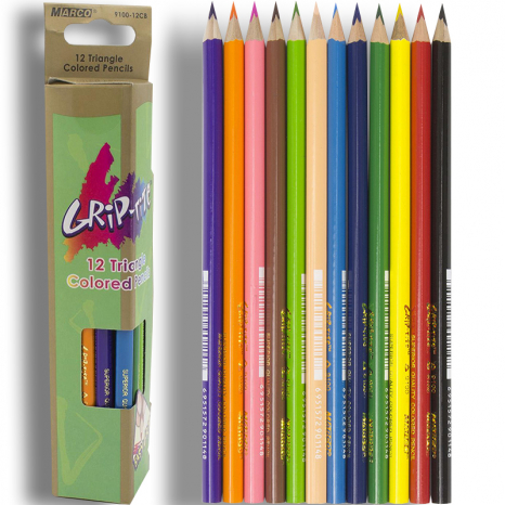 Олівці трикутні Grip-Rite ТМ "Marco". 9100-12CB