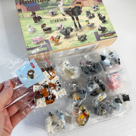 Конструктор домашних животных 2в1,адвент-календарь,набор 12в2, 9109K12
