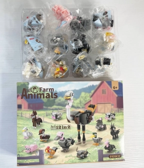 Конструктор домашних животных 2в1,адвент-календарь,набор 12в2, 9109K12