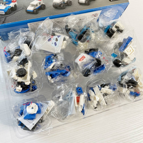 Конструктор полиция, адвент-календарь, транспорт, 12в2 (машина, катер), 9113K12