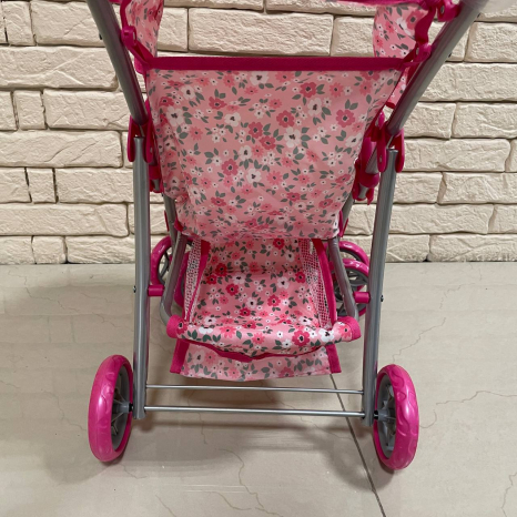 Візок для ляльок (літня, прогулянкова коляска для пупса), діаметр коліс 10 см, 9304 BW-T