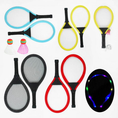 Набір ракеток  2 ракетки, 2 воланчики, підсвічування мікс колборів  9352 L